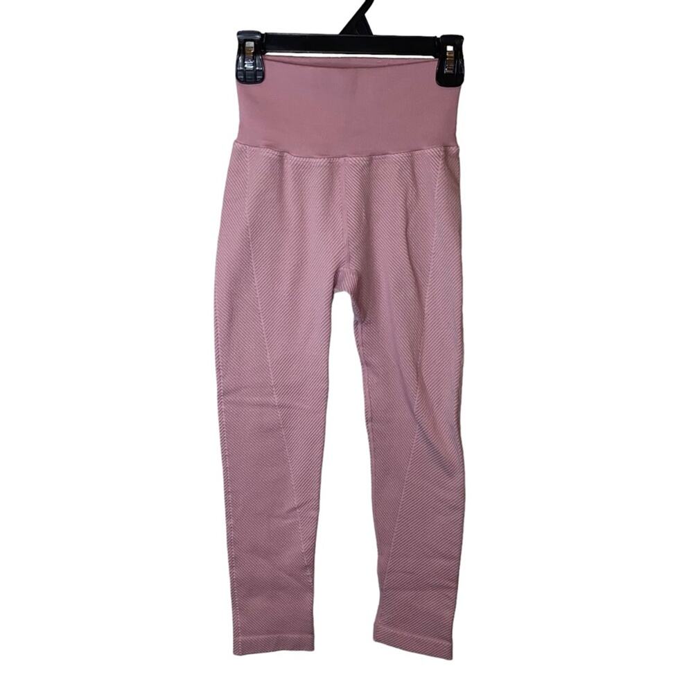 Free People Movement Rewind Leggings Mauve Ribbed High Rise XS/S